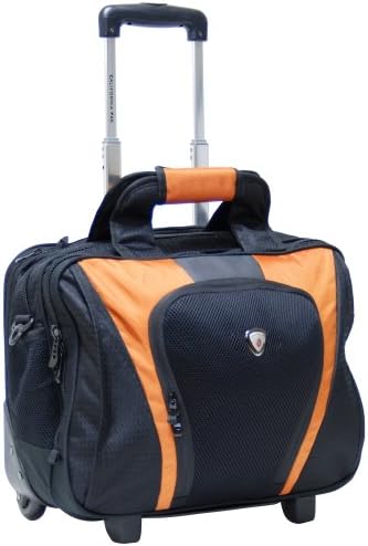 CalPak Persuader2 Orange 17-inch Deluxe Rolling Laptop Soft Briefcase