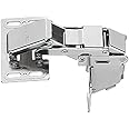 Solmer 2 pcs x Hafele Soft Close Overhead Swing up Locker Cupboard Door Stay Hinge Caravan Motorhome (35636606), Nickel Plated