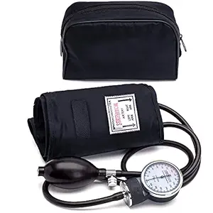 Santamedical Adult Deluxe Aneroid Sphygmomanometer with black cuff and Carrying case