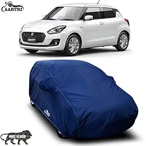 CREEPERS Water Resistant Dust Proof Car Body Cover Compatible with Maruti Suzuki New Swift (Navy Blue with Mirror)