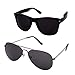 Silver Kartz UV Protection Combo Aviator & Wayfarer Unisex Sunglasses (av031|140|Black) RS.325.00