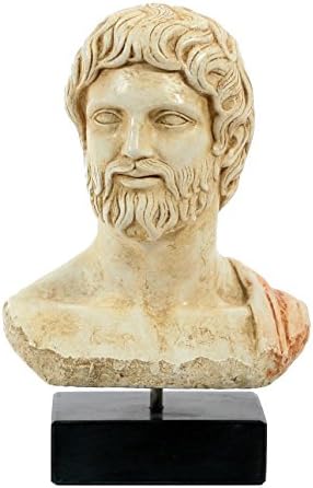 Greek Gods Series: Asclepius Bust Statue with a Greek Marble Base