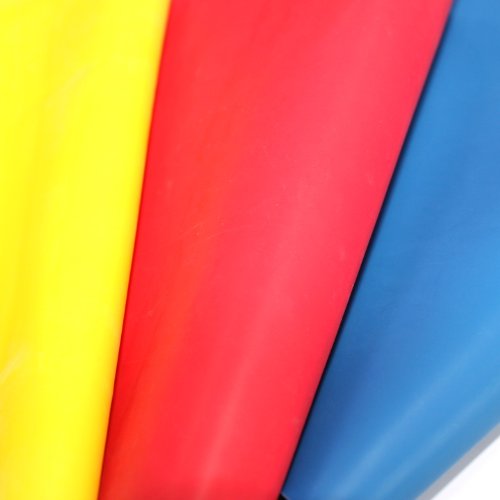 POWRX Fitnessbänder 3er SET inkl. praktischer Aufbewahrungsbox / 1,5 m (Leicht, Mittel, Stark) aus Latex / Gymnastik-Bänder für Yoga, Pilates, Reha und Physio | Resistance-/Widerstands-/Übungs-Band - 4