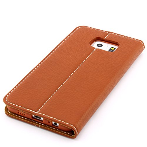 [ J7 (Version 2016) ] Handy Schutz Tasche Noble Series Cover für Samsung Galaxy [ J7 (Version 2016) ] edle Book Style Hülle mit Aufstellfunktion und Kartenfach ScorpioCover braun - 5
