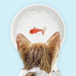 SUCK UK Gamelle pour Chien ou Chat Poisson Rouge pour Chien ou Chat - Gamelle à Eau - Gamelle en céramique - Accessoires pour Chat - Accessoires pour Chat
