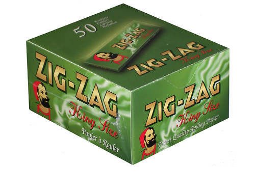 ZIG ZAG Rolling Cigarette Paper King Size Slim Booklet Filter Tip Rizla Adult Smoking (Zig Zak Green King Size Paper (50 Booklets))
