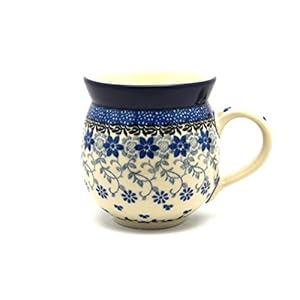 Polish Pottery Mug – 11 oz. Bubble – Silver Lace