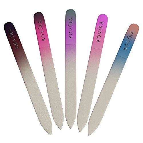 KOVIRA 5 Professional Crystal Nail File with Case – Glass Nail File – Premium Luxury Crystal Glass Finger Nail File Set – Pedicure Fingernail File – Manicure Nail Files and Buffer Kit by Kovira - 3