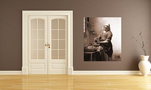 Bilderdepot24 Photo Wallpaper - Wall Mural Jan Vermeer - Old Masters The Milkmaid - sepia brown 51.18 inch x 61.02 inch (130x155 cm) - Manufacturer Direct Sale - including glue