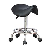 Massage Chair Saddle Stool Salon Spa Beauty Therapy Tattoo Hairdressing Manicure (Black)