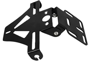 Baceyong Support de Plaque d'immatriculation de Moto, Support de Montage de Moto Multifonctionnel Support de Plaque d'immatriculation Pliant réglable pour Queue de Moto Universelle