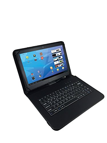 Qwertz Tastatur Tablet Tasche für Jay-Tech XTE10D 3G Tablet PC / 25,6 cm 10.1 “ mit Standfunktion – Deutsche Tastenbelegung – 10 Zoll Schwarz Tastatur - 4
