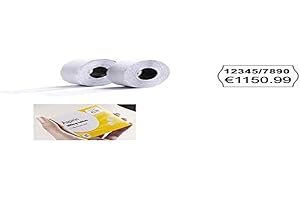 Avery España PLR1626 Etiquetas adehsivas blancas para etiquetadora manual de 2 líneas, 16x26mm, adhesivo removible, pack de 10 rollos, 1.500 etiquetas por rollo