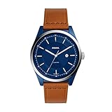 Fossil Herren Analog Quarz Uhr mit Leder Armband FS5422