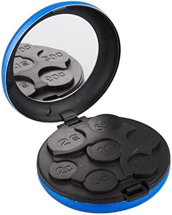 Rcdxing Round Aluminum Euro Coin Dispenser Wallet Storage Coins -Random Color