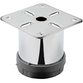 EYM 4 Adet Mobilya Ayağı Metal 6 cm Alttan Ayarlı 42 mm Krom Ayak