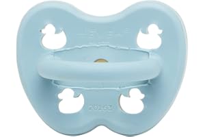 HEVEA Natural Rubber Dummy Pacifier Orthodontic Newborn 0+ Months Single-Pack (Baby Blue)