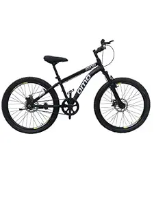OMO Bikes 24T Jarvis Single Speed Unisex Bicycle for Girls and Boys, Steel Frame (Black Color, 8 Year and Above)