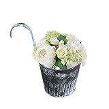 Retro-Stil: Dieser hängende Blumenkasten ist retro, stilvoll und einfach und kann auf dem Balkon oder in Innenräumen aufgehängt werden, um Blumen und kleine Gegenstände aufzunehmen.