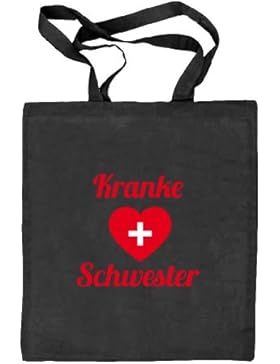 Shirtstreet24, Fasching - Kranke Schwester, Kostüm Karneval Natur Stoffbeutel Jute Tasche (ONE SIZE)