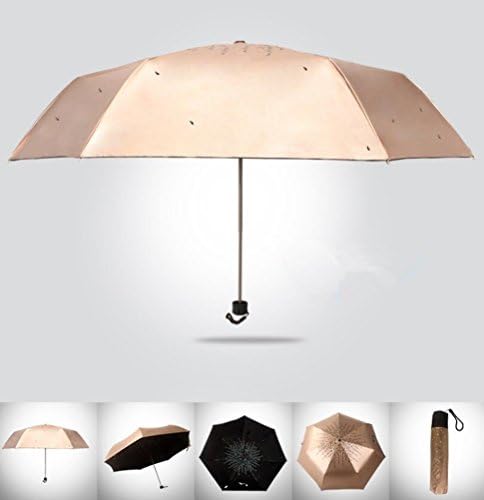TYSlpl,Umbrella, vinyl, sun umbrella, sunscreen, anti-ultraviolet, sunny umbrella, folding, creative, three umbrella,Hit cloth,108cm*57cm