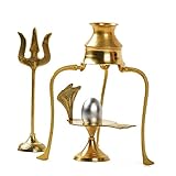 Pooja Art Gallery Pure 100% Brass Shiva Ling / Parad Shivling Set- Home Temple/ Office