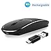 Produktbild FairOnly Kabellose Maus aus Aluminiumlegierung, USB wiederaufladbar, leise Schwarz