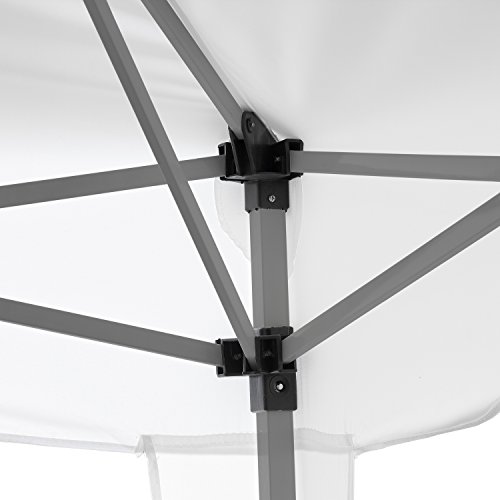 Faltpavillon 3×3 m mit 2 Seitenteilen, WASSERDICHT, Farben wählbar, inkl. Tragetasche + Zubehör, versiegelte Nähte, DIN ISO zertifiziert, Weiß Champagner Blau Grün Burgund Rot Anthrazit Schwarz - 6