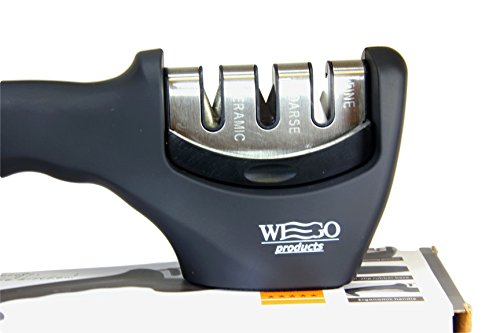 WEGO Messerschärfer Messerschleifer mit 3 Stufen für Edelstahl- und Keramikmesser - 5