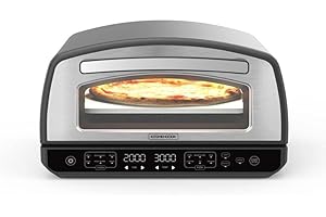 Kitchencook - Four à Pizza - 2000w - Jusqu'à 450°c - 12 Programmes - Plaque De Cuisson En émail, Pelle Et Coupe Pizza En Inox