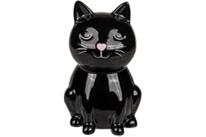 BLUECHOLON Salvadanaio in ceramica originale con coperchio e chiave nera