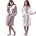 Produktbild HOMELEVEL Sherpa Wende Bademantel Lammfell Optik für Damen und Herren mit Kapuze Morgenmantel Hausmantel M Beige/Natur