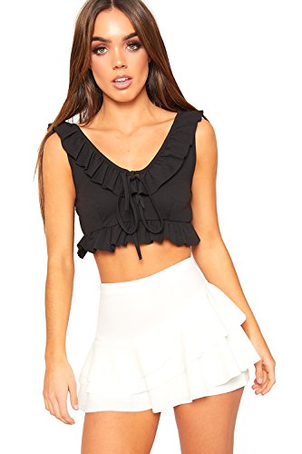 WearAll Women's Frill Trim Rara Skirt 