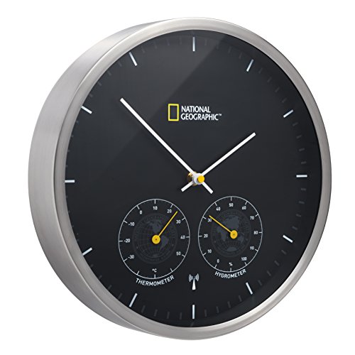 Preisvergleich Produktbild National Geographic Wanduhr mit Thermometer / Hygrometer