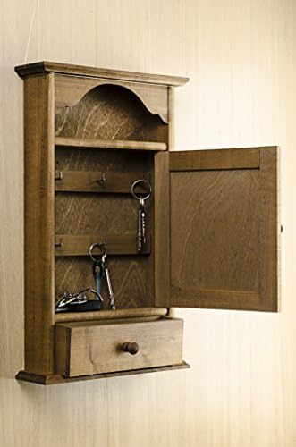 LIGHT BROWN DRAWER WOODEN 6 KEYS HOUSE HANGER HOLDER HOOKS CABINET