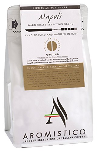 AROMISTICO | Reichhaltiger Starker Gourmet Dunkler Braten | Premium BODENKAFFEE | NAPOLI BLEND | Für Cafetiere, Filter, Übergießen, Tropfen, Moka, Aeropress | RAUCHIG, MALZIG, SCHOKOLADENARTIG