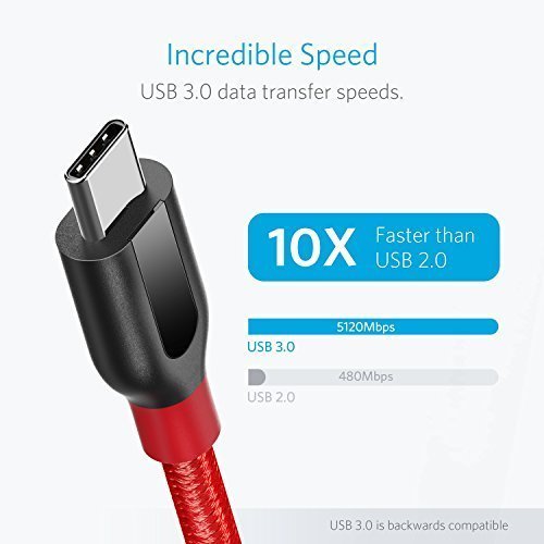 USB C Kabel auf USB 3.0 Anker PowerLine+ 90cm - [lebenslange Garantie] sehr BestÃ¤ndig fÃ¼r USB Typ-C GerÃ¤te Inklusive Galaxy S9, S8+, S8, MacBook, Sony XZ, LG V20 G5 G6, HTC 10, Xiaomi 5 und weitere (Rot)