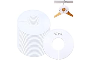 BETINYAR 30 Piezas Separadores Tamaño de Ropa, Divisor de Ropa Redondo, Separadores de Talla de Estante de Ropa