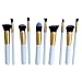 Contever® Premium Cosmetics 10 Piece Makeup Brush Set Make up Kabuki Blending Blush Eyeliner Powder Brush - Gold Tube
