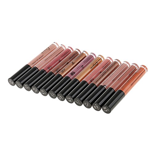 MagiDeal 12 Stück / Lippenstifte Set Flüssigkeit Lip Gloss Dauerhaft und Wasserfest Lippenglanz (8 matte colors and 4 metallic colors) - 8