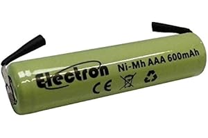 ELECTRON Batterie rechargeable Ni-Mh AAA mini stylet de 1,2 V, 600 mAh avec languettes terminales à souder pour pack de batterie