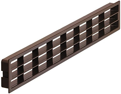 Preisvergleich Produktbild Gedotec Lüftungsgitter braun Abluftgitter mit Rastclips & Lamellen / Belüftungsgitter eckig / 458 x 65 mm / Türgitter aus Kunststoff / Möbelbeschläge / 1 Stück