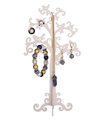 Preisvergleich Produktbild SIX "Basic" Schmuckbaum Ohrringhalter Kettenhalter Schmuckaufbewahrung Schmuckständermit Schnörkeln und Vögeln in Rosa, Ordnung & Deko (244-232)