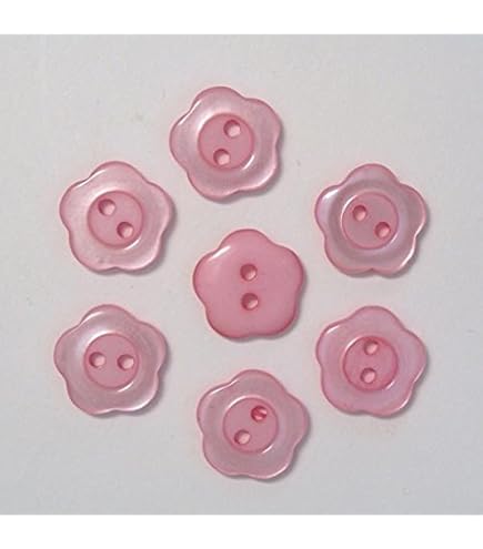 Lot De 10 Boutons Ronds En Résine Motif Fleur 13mm - 2 Trous