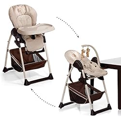 Hauck 665107 Sit'n Relax - Trona con bandeja y cesto, convertible en mecedora para bebé, color beige