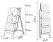 Produktbild RMJAI Haushalt Klappleiter 4 Schicht Leiter Holztreppe Hocker Multifunktionale Leiter Verdickung Indoor Kletterleiter Erhöhte Klappstuhl Trittleiter 42x68x118cm Tritthocker (Color : White)