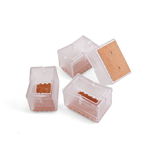 Preisvergleich Produktbild Design61 Silikon Stuhlgleiter Stuhlkappen Filzgleiter Bodenschutz Gleiter Möbelgleiter 4er Set für Füße 44x29 mm (I9)