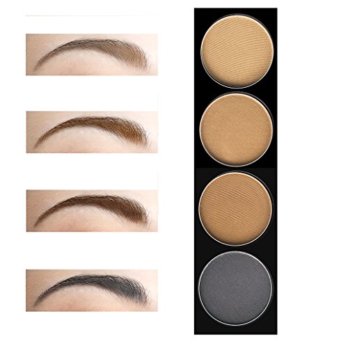 VALUE MAKERS® 4 Farben-Augenbrauen-Puder-Paletten-kosmetische Verfassungs-Shading-Kit mit Pinsel Spiegel-Schmink Wasserdicht mit 4X Augenbrauen Schablonen - 2