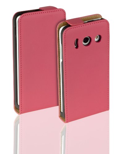 yayago Premium Flip-Style Leder Tasche -Ultra Flach- Ledertasche in Pink für Ihr Huawei Ascend Y300 - 2