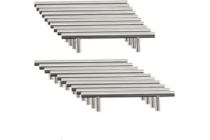 MARGUERASW 20 x Acier Inoxydable Poignee de Meuble Cuisine Espacement des Trous de 96 mm, Acier Brossé Poignée en T pour Porte d'armoire